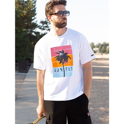 Свободная футболка  с авторским принтом