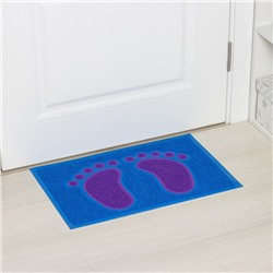 Коврик придверный грязезащитный Доляна «Следочки», 38×58 см, цвет МИКС