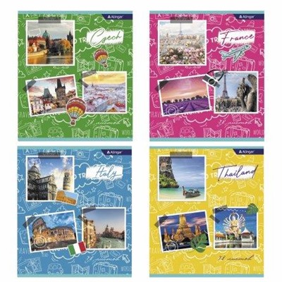 Тетрадь 48 л линия офсет ALINGAR WORLD TRAVEL AL9940