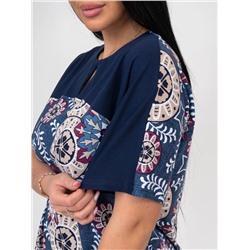 Костюм женский Текс-Плюс, цвет синий белый бежевый