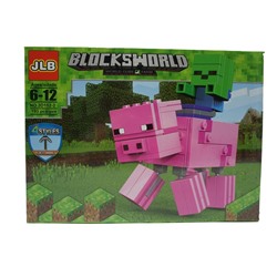 Конструктор BlocksWorld   Свинка и робот 193дет. 29*22см 3D152-2