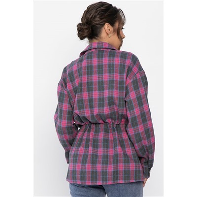 Рубашка хлопковая Джанет (розово-серая) Б14273-4М