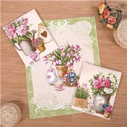 К-т полотенец "Ля Рошель" 50*60 см. - 3 шт. рогожка хлопок 100%