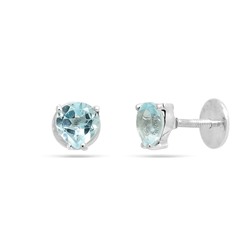 Серьги из серебра топаз, Сердце