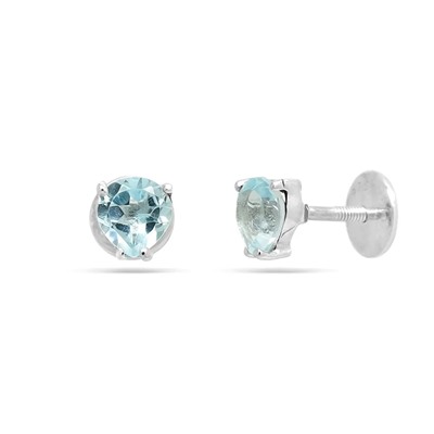 Серьги из серебра топаз, Сердце