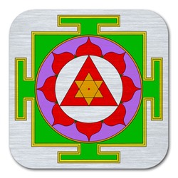 YAN102 ГАНЕША ЯНТРА (металл, цветная печать, размер 5,2*5,2 см.), 1 шт.