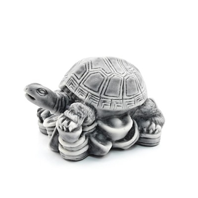 Фигурка из мраморной крошки "Черепаха на монетах 2" 58*40*35мм