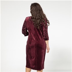 Платье, бархатное полотно, бордовый