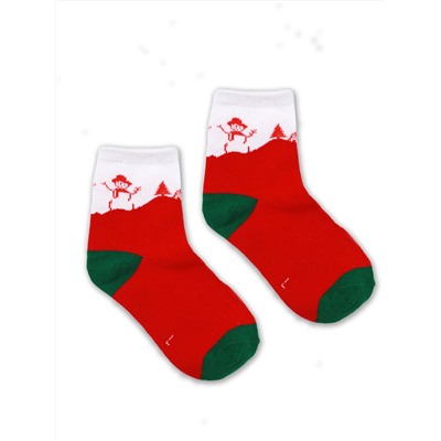 Детские носки 3-5 лет (15-18) см. "Christmas" Снеговик