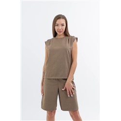 Женский льняной костюм с шортами Happyfox