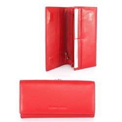 Кошелек женский натуральная кожа Cossroll-2202A-0217-1,  защелка снаружи,  6отд,  8карм,  красный 254842