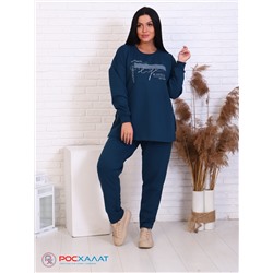 Трикотажный костюм с брюками темно-бирюзовый К-63(1)