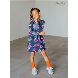 Платье Эля экзотика на зеленом