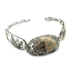 Браслет солнечный камень, 18см.