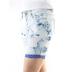 RW6055 Шорты джинсовые женские (98% хлопок, 2% полиэстер) размер W25 - 40 российский