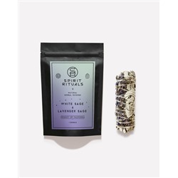 White Sage & Lavender Sage, Spirit Rituals (Калифорнийский Белый Шалфей мини и ЛАВАНДОВЫЙ ШАЛФЕЙ), 1 связка.