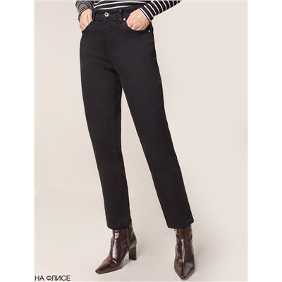 Джинсы mom-fit на флисе