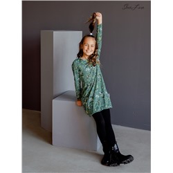 Платье Эля горчичные ветки на темной полыни