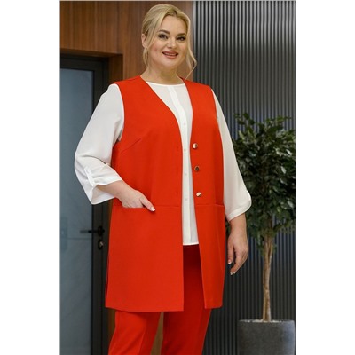 Alani Collection 1858 красный+молочный, Брюки,  Блуза,  Жилет