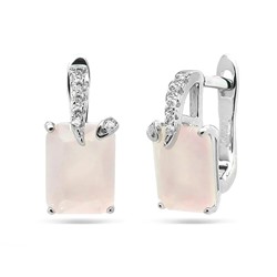 Серьги из серебра розовый кварц, МЦВ959