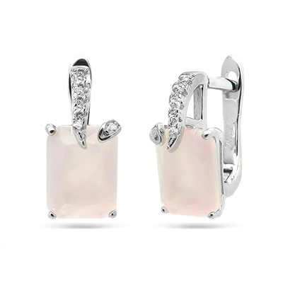 Серьги из серебра розовый кварц, МЦВ959