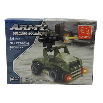 Конструктор Army 34дет.Военная техника 9*7см / коробка 22902-4