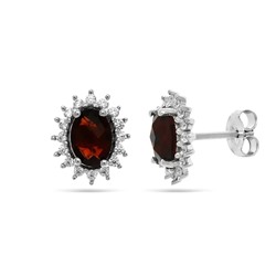 Серьги из серебра гранат, Вива