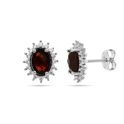 Серьги из серебра гранат, Вива