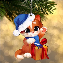 Новогодняя подвеска «‎Праздник у котика»
