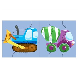 Развивающие деревянные зиг-заг пазлы для малышей «Техника и транспорт» (18 элементов)