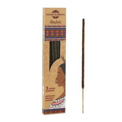AMBER Artisanal Organic Incense, Sacred Elements (Натуральные благовония ручной работы АМБЕР, Секретные Элементы), уп. 10 палочек