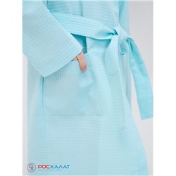 Детский вафельный халат с капюшоном мятный В-07 (19)
