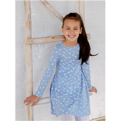 Платье Элла голубое с бабочками