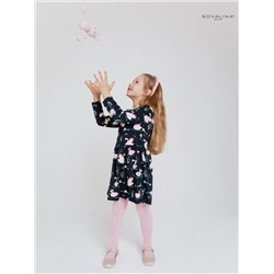 Платье Эля лебеди на синем