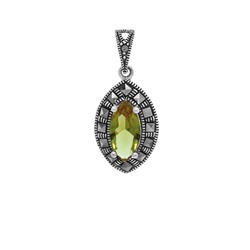 Подвеска из серебра султанит, марказит, SL-AGA1553