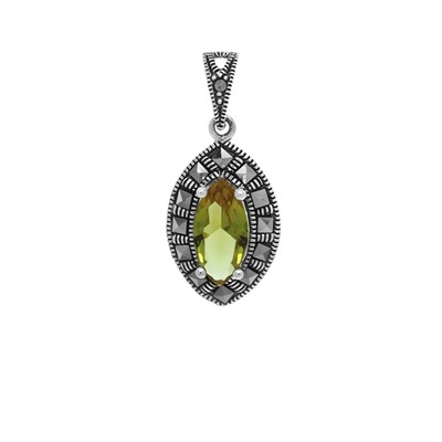 Подвеска из серебра султанит, марказит, SL-AGA1553