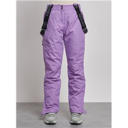 Полукомбинезон утепленный женский зимний горнолыжный фиолетового цвета 2250F