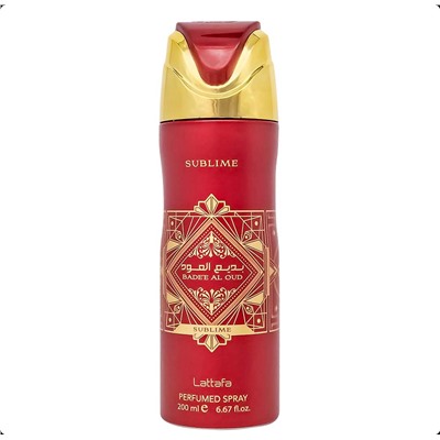 Sublime BADE'E AL OUD Perfumed Spray, Lattafa (Сублим БАДИ АЛЬ УД парфюмерный спрей, Латтафа), 200 мл.