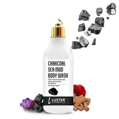 CHARCOAL SEA MUD Body Wash, Luster (ДРЕВЕСНЫЙ УГОЛЬ И МОРСКАЯ ГРЯЗЬ гель для душа, Ластер), 300 мл.