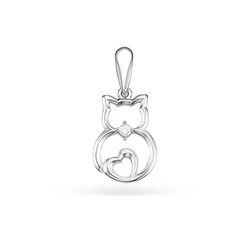 Подвеска из серебра куб.циркон., В10-0454