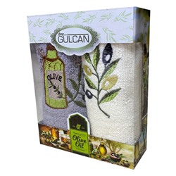Набор махровых полотенец DNZ GULCAN OLIVE р-р 30х50 2 пр
