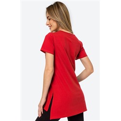 Женская удлиненная футболка с разрезами Happyfox