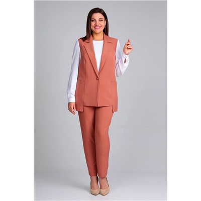 Liona Style 859 терракот, Брюки,  Блуза,  Жилет