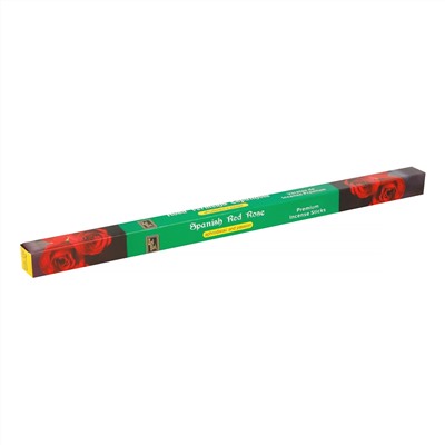 SPANISH RED ROSE Premium Incense Sticks, Zed Black (ИСПАНСКАЯ КРАСНАЯ РОЗА премиум благовония палочки, Зед Блэк), уп. 8 палочек.