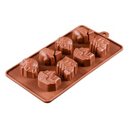 Форма силиконовая для шоколада «Транспорт», 8 ячеек