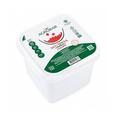 Пюре Малина без сахара (Агробар) замороженное, 1 кг