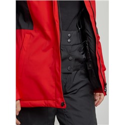 Горнолыжная куртка женская зимняя красного цвета 3105Kr