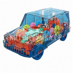 Джип с шестерёнками (свет, звук) на 3d колесе 035-A23, 035-A23