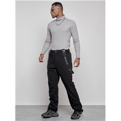 Полукомбинезон утепленный мужской зимний горнолыжный черного цвета 7504Ch