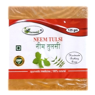 NEEM TULSI Handmade Bathing Soap, Karmeshu (НИМ ТУЛСИ мыло ручной работы, Кармешу), 125 г.